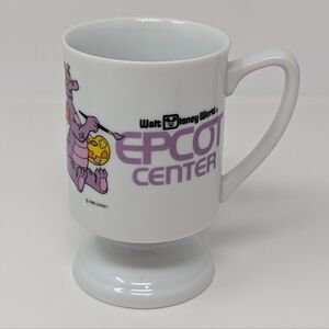 Walt Disney World Epcot Center Figment Milk Glass Mug 1982 Vintage Japan #3